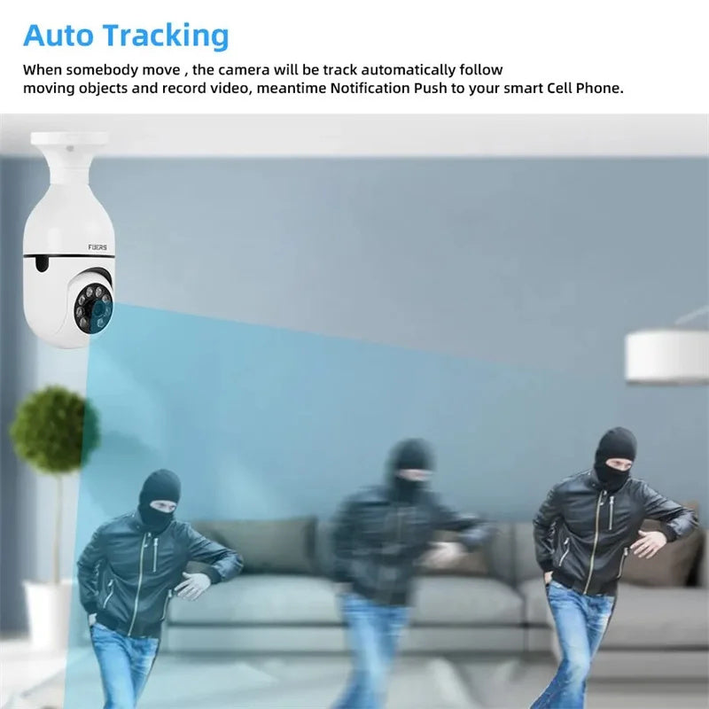 Wifi Bulb Camera – 360 Rotate Day and Night Vision CCTV Security Protection Audio Record Video Surveillance Camera Wireless Indoor