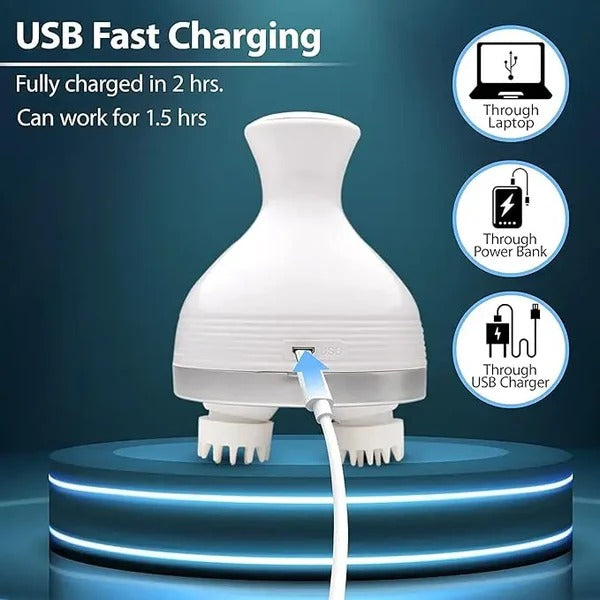 Rechargeable 2-Way Rotating Head & Scalp Massager β Relaxing Electric Massager for Stress Relief & Hair Stimulation