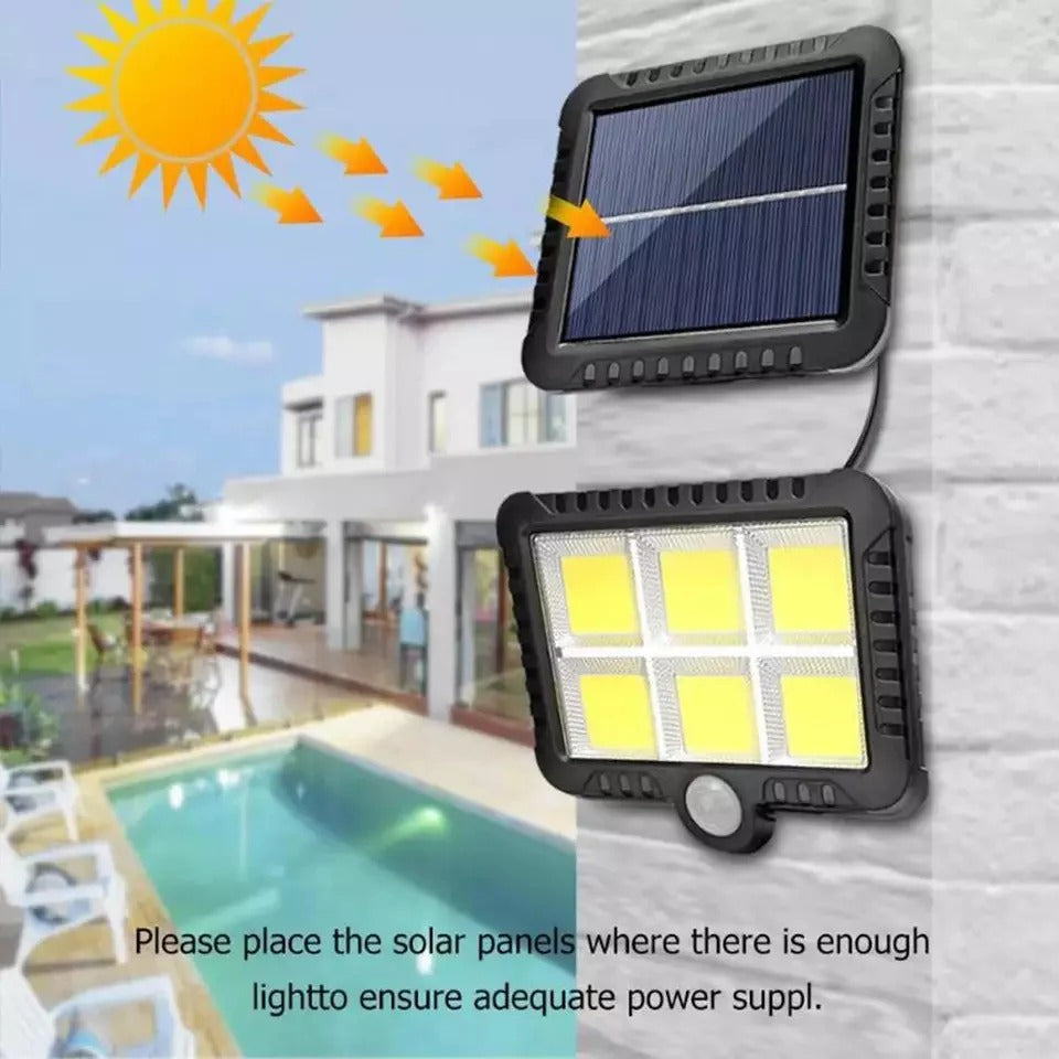 Split Solar Wall Light β 128 LED Motion Sensor Waterproof Outdoor Light