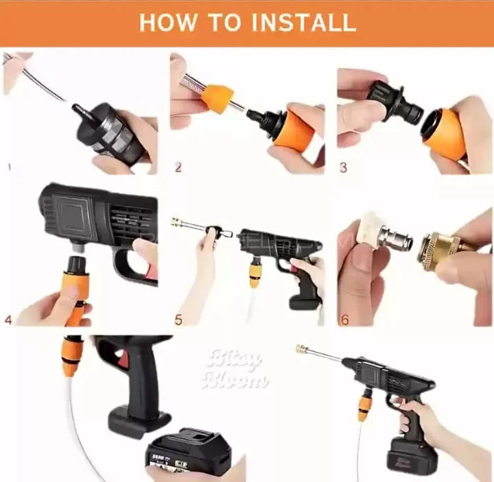 Wireless Car Washer Gun (Double Battery Included)