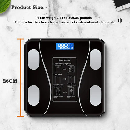 Smart Bluetooth Body Weight Scale 180KG – Digital Bathroom Scale with Body Fat & BMI Tracking via App