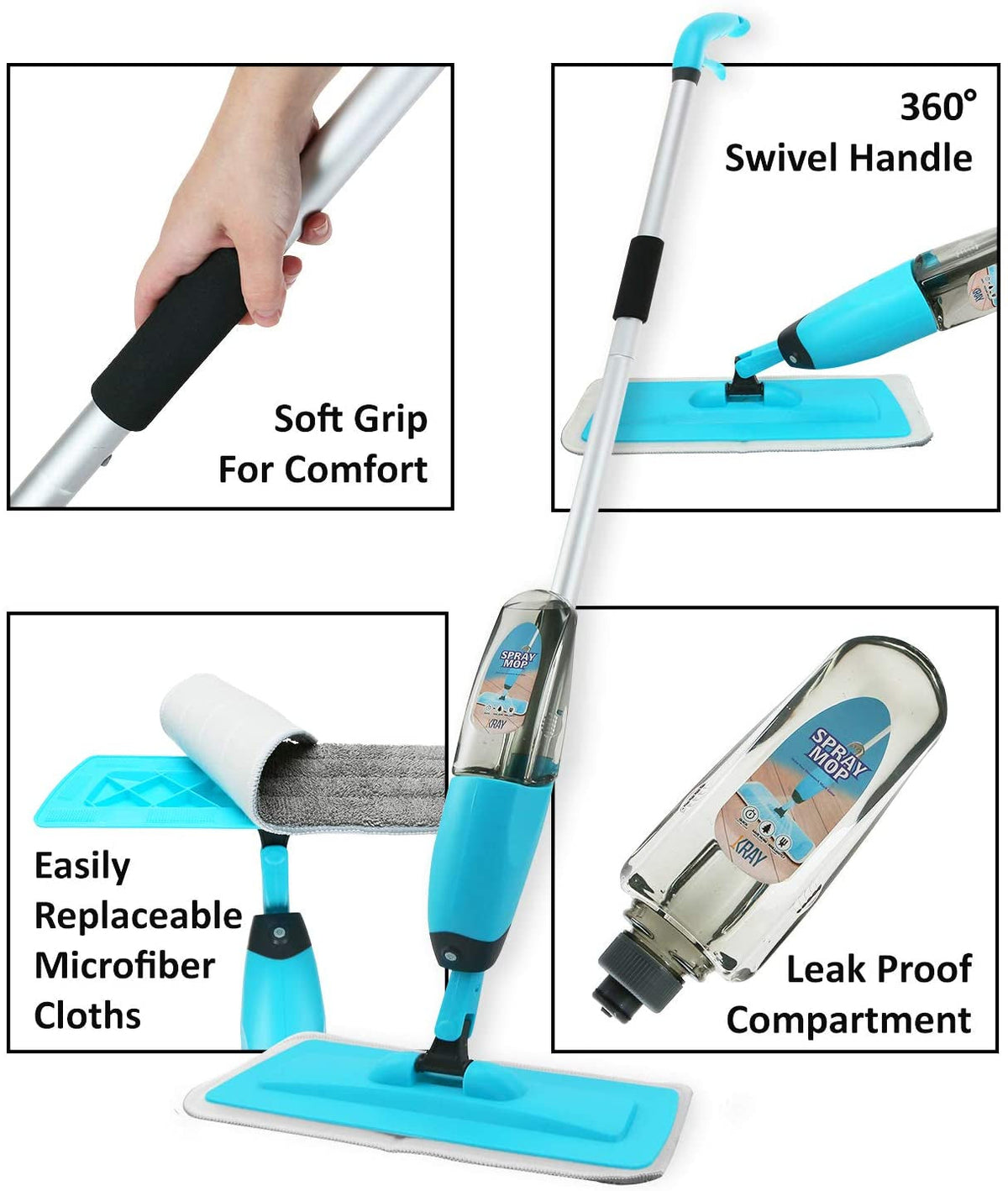 Water Spray Mop -360degree Rotating Flexible Head