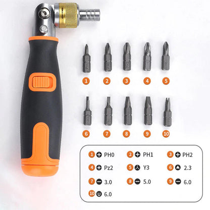 10 in 1 Multi-Angle Ratchet Screwdriver – Multifunctional Repair Tool