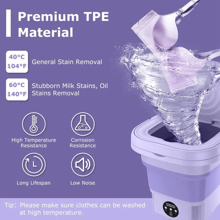 Powerful Mini Foldable Washing Machine with dryer, 6.5 liters Capacity