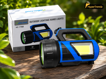 Portable Solar Rechargeable LED Hand Light with Power Bank Function