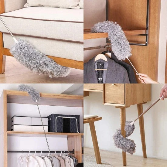Cleaning Feather Duster 8ft Long -  Fan Cleaning Brush with Long Rod