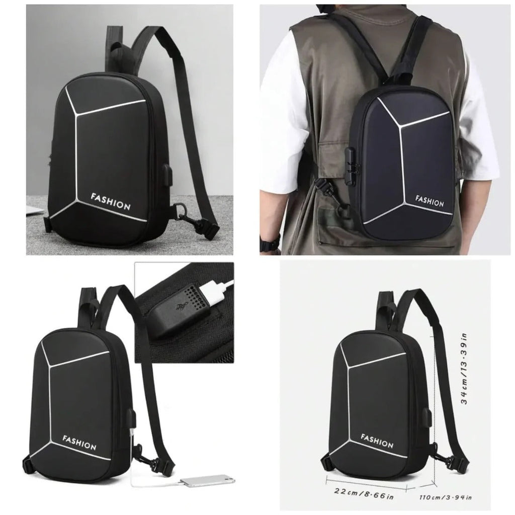 Multi-Function Crossbody & Backpack for Men | Waterproof, Anti-Theft Lock, USB Charging Port, Large Capacity Travel & Daily Bag