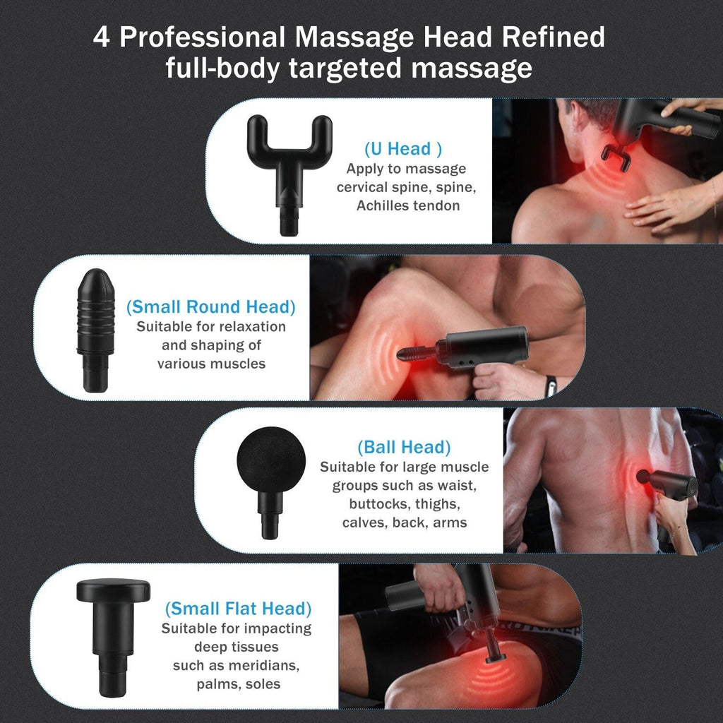 Deep Tissue Massage Gun – Portable Rechargeable Percussion Massager for Muscle Relief & Recovery