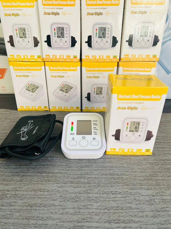 Intelligent Digital LCD Arm Blood Pressure Monitor | Automatic BP & Heart Rate Pulse Meter with English Voice