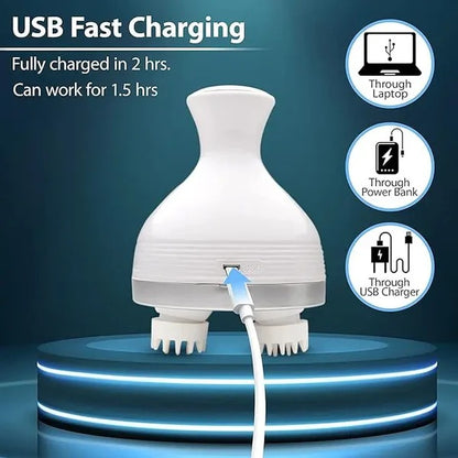 Rechargeable 2-Way Rotating Head & Scalp Massager – Relaxing Electric Massager for Stress Relief & Hair Stimulation