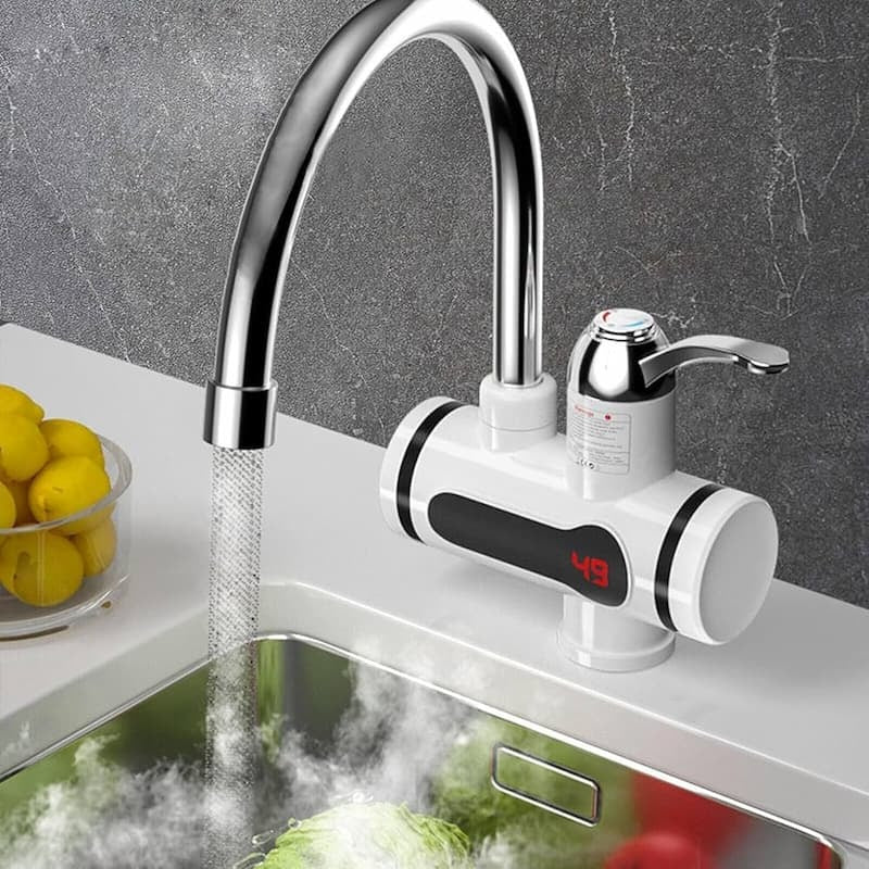 Electric Instant Hot Water Tap Geyser with LED Temperature Display | Fast Heating Faucet for Kitchen & Bathroom Sink