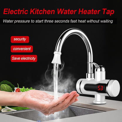 Electric Instant Hot Water Tap Geyser with LED Temperature Display | Fast Heating Faucet for Kitchen & Bathroom Sink