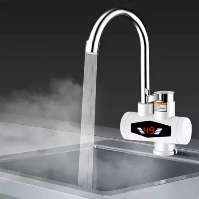 Electric Instant Hot Water Tap Geyser with LED Temperature Display | Fast Heating Faucet for Kitchen & Bathroom Sink