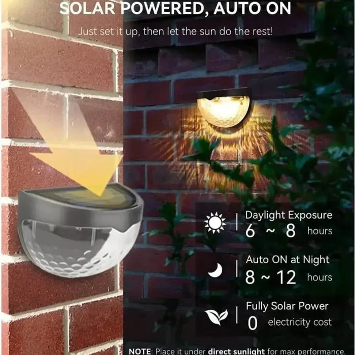LED Solar Waterproof Fence Lights – Outdoor Garden, Wall & Fence Decoration Light