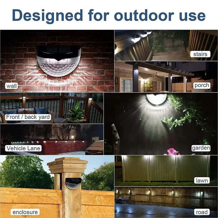 LED Solar Waterproof Fence Lights – Outdoor Garden, Wall & Fence Decoration Light
