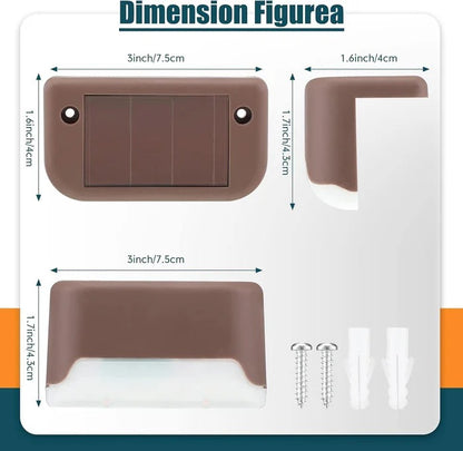 Wireless Solar Deck Lights Outdoor – Waterproof LED Fence, Stair & Wall Lights (Automatic Night Sensor)