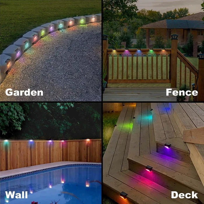 Wireless Solar Deck Lights Outdoor – Waterproof LED Fence, Stair & Wall Lights (Automatic Night Sensor)