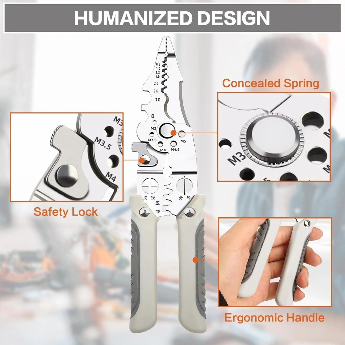 Professional Multifunctional Wire Stripper & Cable Cutter Tool
