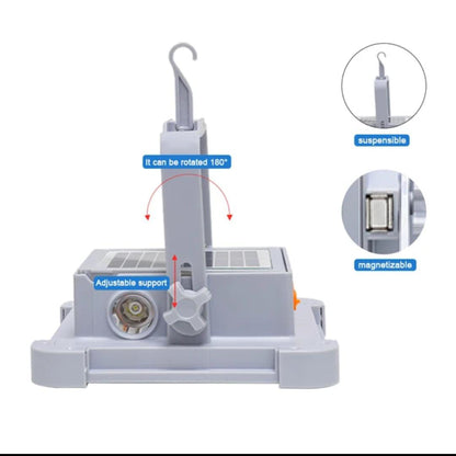 Solar Rechargeable LED Flood Light – 300W Outdoor Emergency & Camping Light (IP66 Waterproof)
