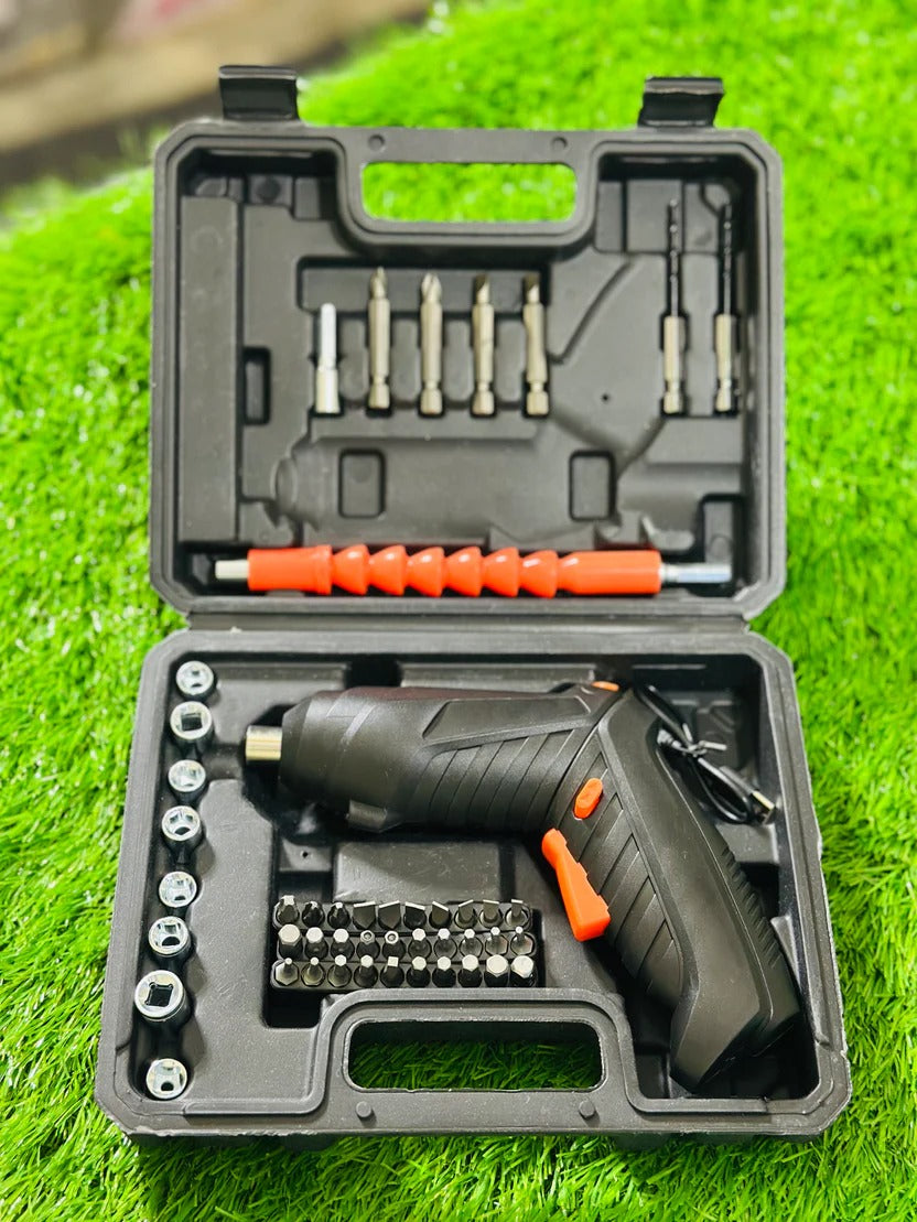 47-Piece Electric Screwdriver Set – Rechargeable Cordless Precision Tool Kit with Flexible Shaft