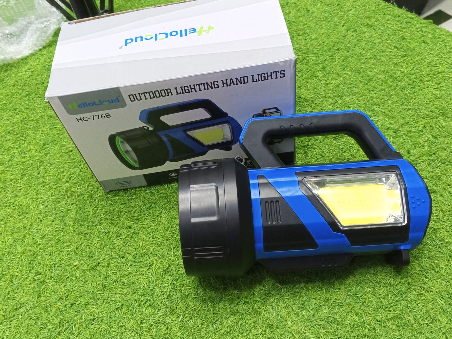 Portable Solar Rechargeable LED Hand Light with Power Bank Function