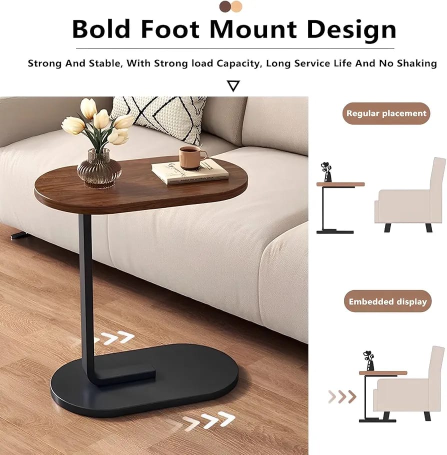 Modern Laptop Side Table for Sofa & Bed | Wooden Portable End Table for Home & Office