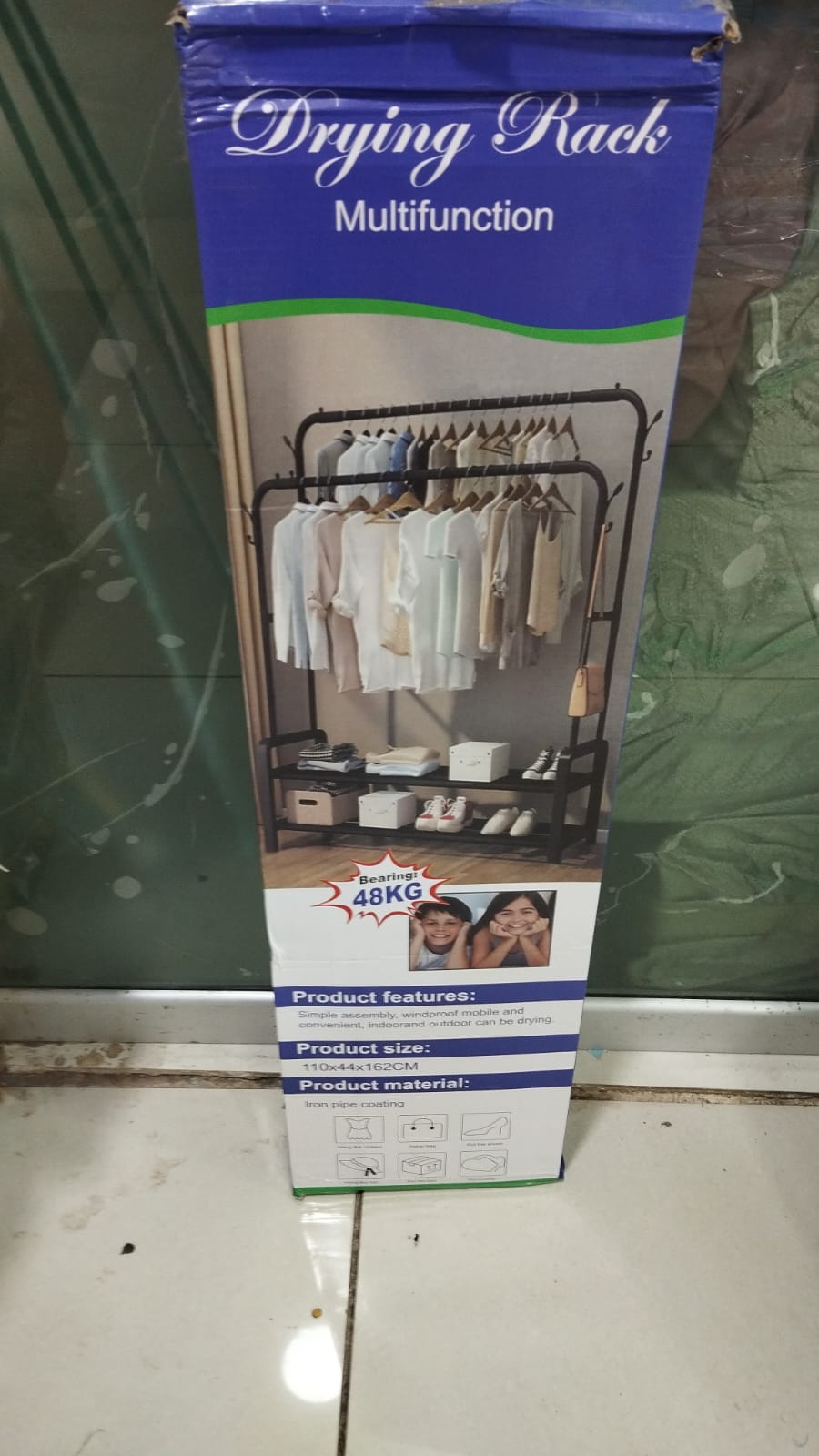 Clothes Rack with Shoe Shelf & 4 Wheels | Coat & Garment Display Stand
