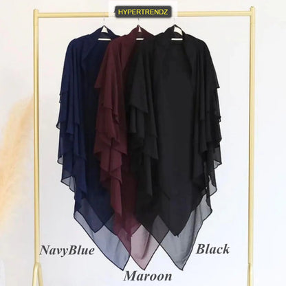 3 Layer Hijab Set – 2 Piece Khimar with Niqab | Modest Islamic Wear for Women