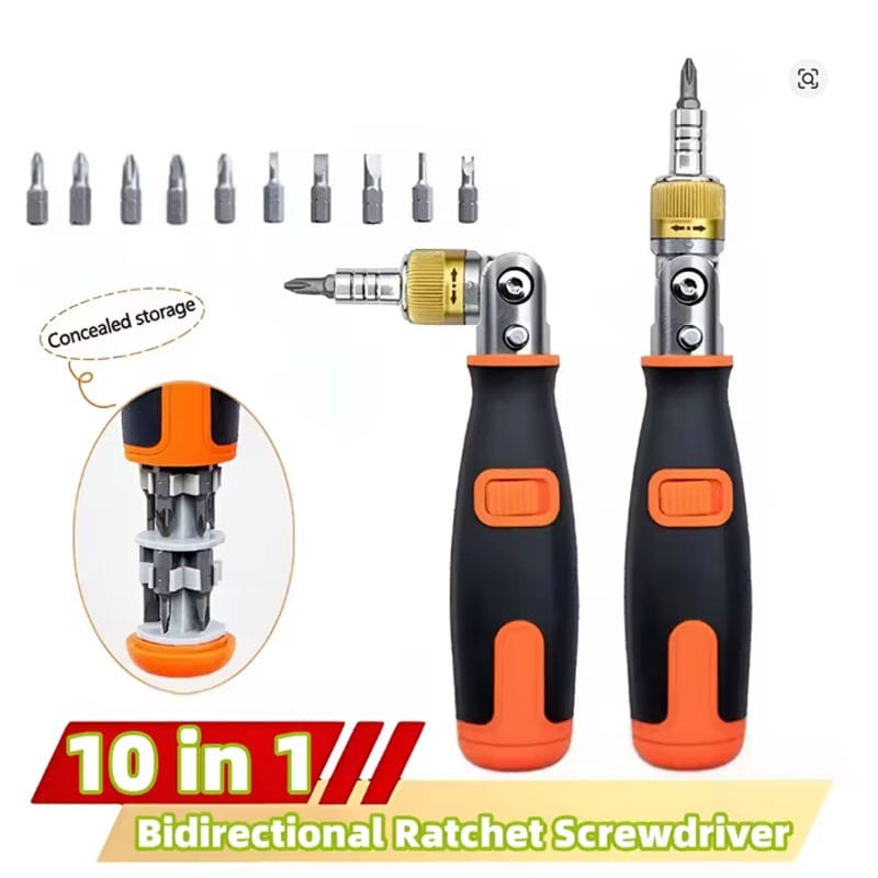 10 in 1 Multi-Angle Ratchet Screwdriver – Multifunctional Repair Tool