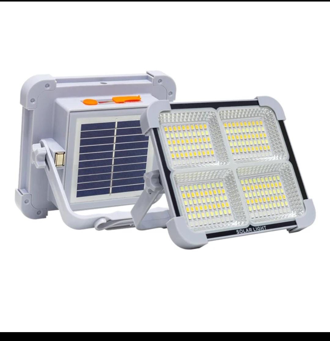 Solar Rechargeable LED Flood Light – 300W Outdoor Emergency & Camping Light (IP66 Waterproof)