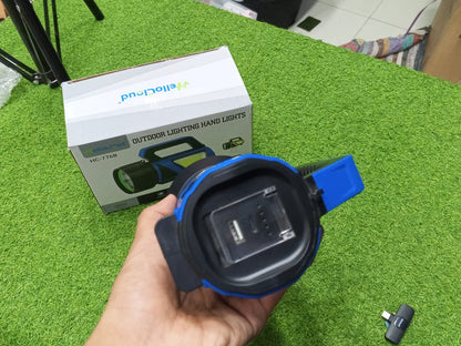 Portable Solar Rechargeable LED Hand Light with Power Bank Function