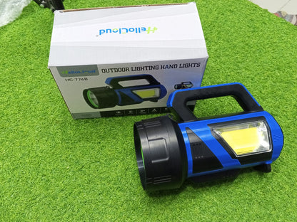Portable Solar Rechargeable LED Hand Light with Power Bank Function