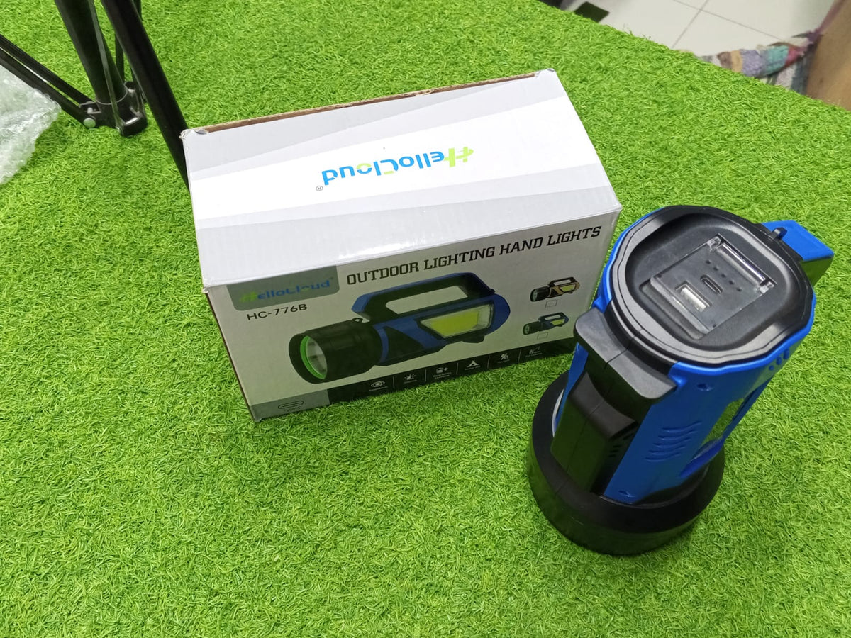 Portable Solar Rechargeable LED Hand Light with Power Bank Function